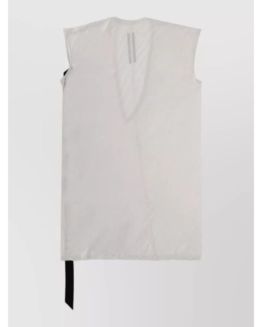Rick Owens White Cotton Deep V-Neck Tank Top for men