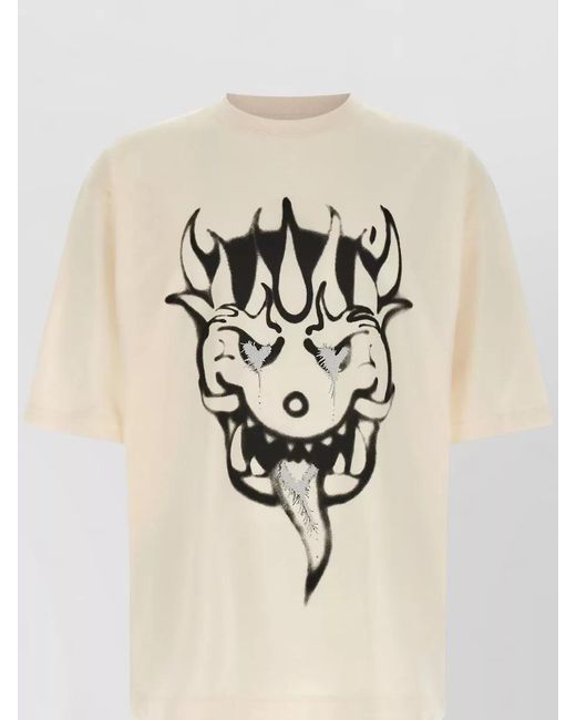 Y-3 Natural Cotton Relaxed-Fit Graphic-Print T-Shirt for men