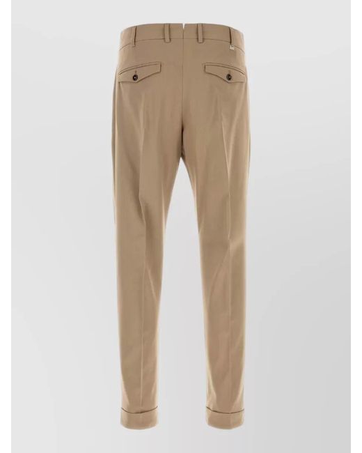 PT Torino Natural Stretch Wool Tailored Pleated Cuffed Trousers for men
