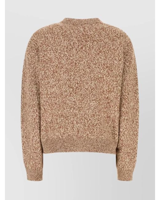 Versace Natural Two-Tone Wool Blend Cardigan