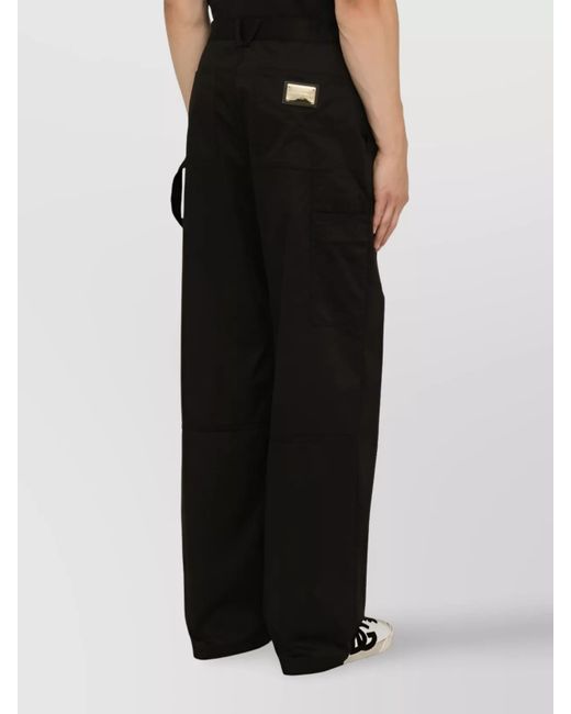 Dolce & Gabbana Black Wide-Leg Trousers for men