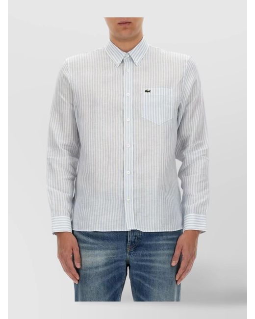 Lacoste Gray Linen Shirt for men