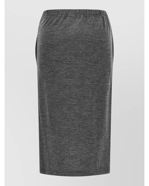 Junya Watanabe Gray Wool Mélange Knee-Length Straight Skirt