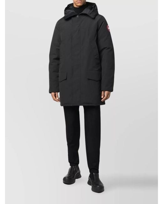 Canada Goose Black Down Hooded Long Parka for men