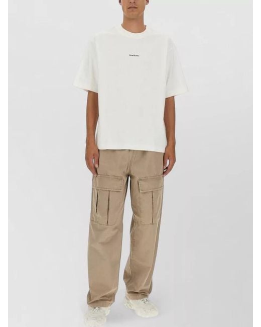 Acne Natural Cargo Pants Wide Leg Flap Pockets for men