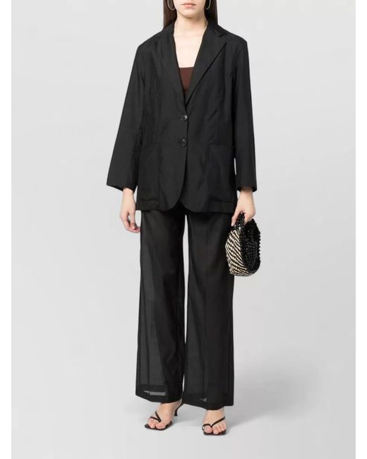 Erika Cavallini Semi Couture Black Silk Blend Oversized Single Breasted Jacket