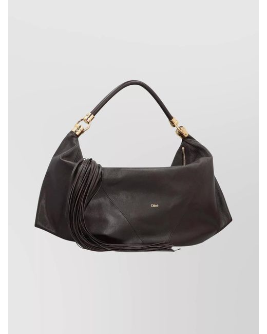 Chloé Multicolor Small Canvas Tote Bag With Leather Trim