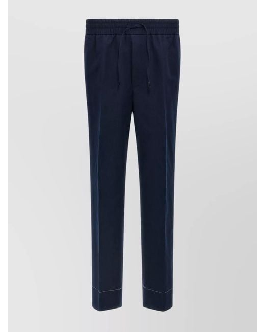 Brioni Blue Elastic Waistband Trousers With Side And Back Pockets for men