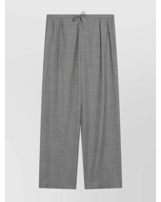 Loulou de Saison Gray Drawstring Waist Wide Leg Trousers