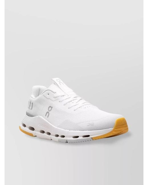 On Shoes White Mesh Low-Top Sneakers
