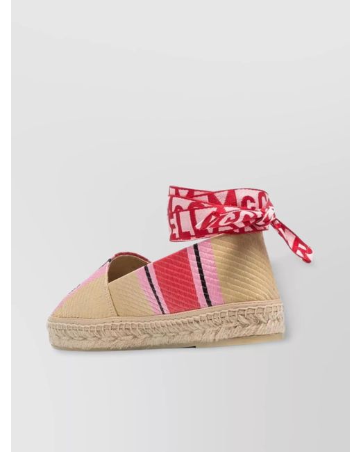 Stella McCartney Pink Leather Striped Espadrilles