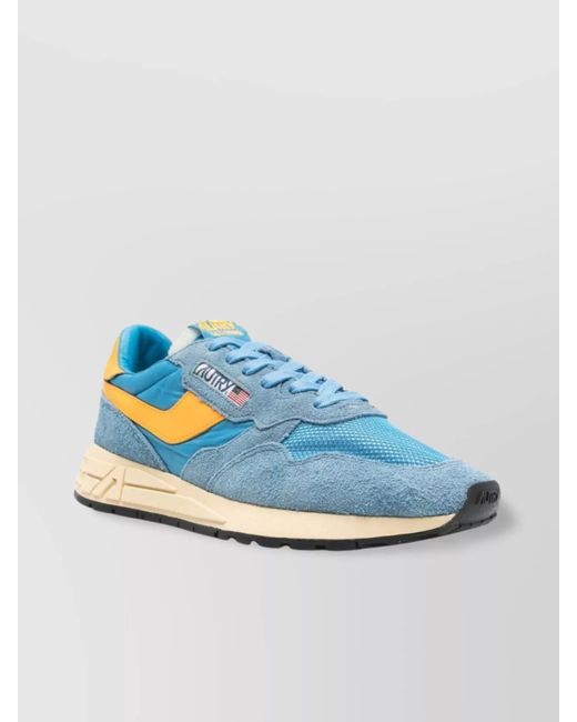 Autry Blue Low Leather Sneakers With Suede And Mesh for men