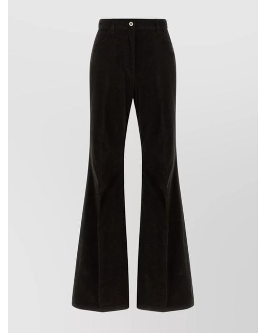 Ferragamo Black Velvet Flared Trousers