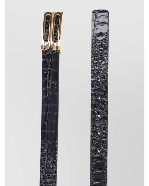 Victoria Beckham Orange Embossed Leather Belt