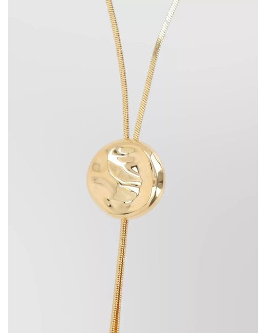 FEDERICA TOSI White Plated Bronze Lariat Necklace
