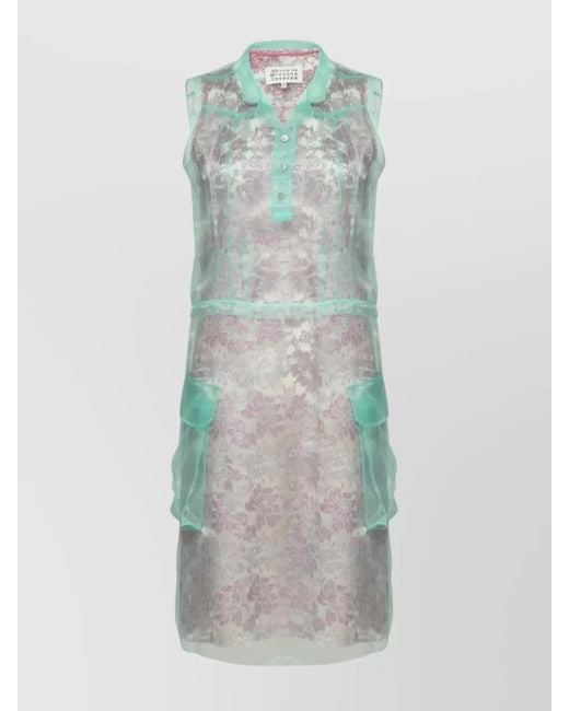 Maison Margiela Multicolor Sleeveless Buttoned Midi Dress