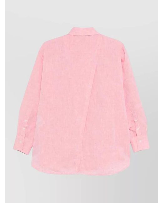 Woolrich Pink Linen Boyfriend Shirt