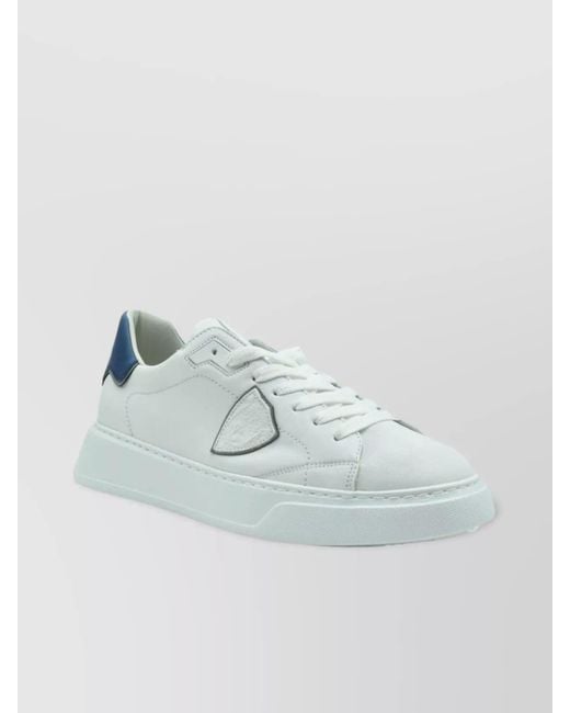 Philippe Model Blue Leather Low-Top Sneakers for men