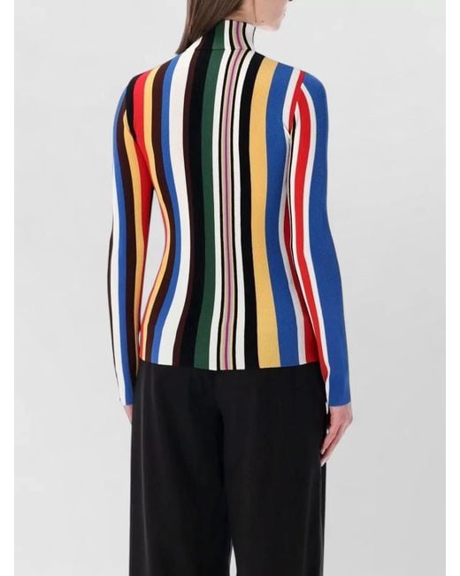 Loewe Blue Sleek Zip High-Neck Slim Fit Top