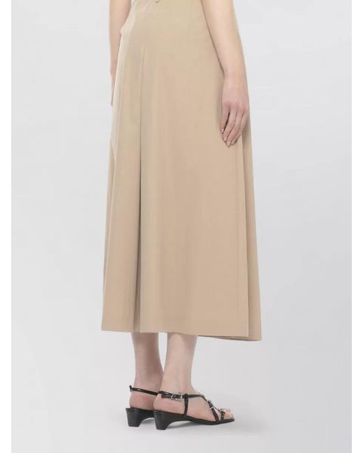 Peserico Natural Mid-Rise Pleated Midi Skirt