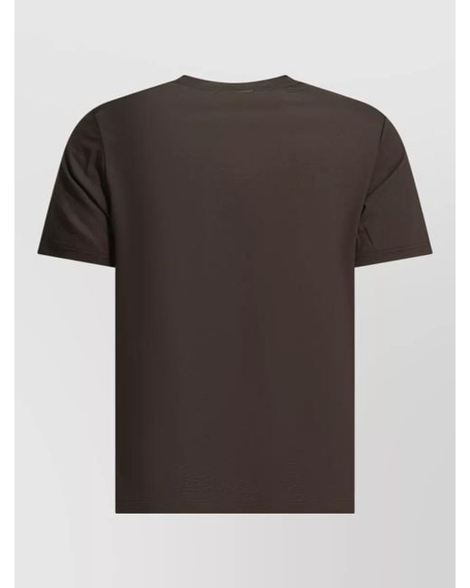 Herno Black Lana Resort Round Neck Short Sleeve T-Shirt for men