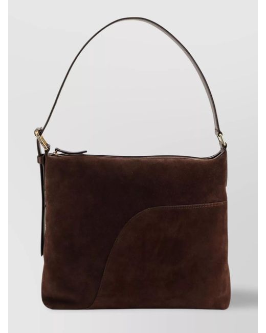 Atp Atelier Brown Suede Shoulder Bag Strap Adjustable
