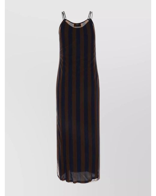 Fendi Black Printed Midi Dress