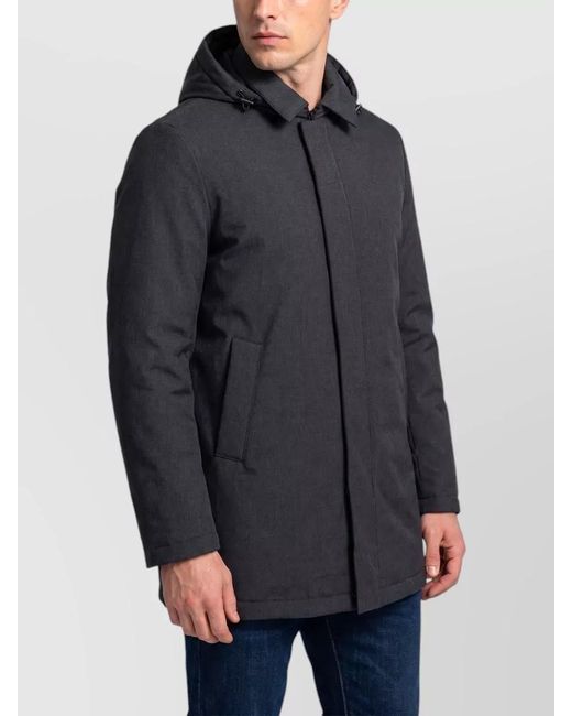 Herno Gray Waterproof Hooded Jacket for men