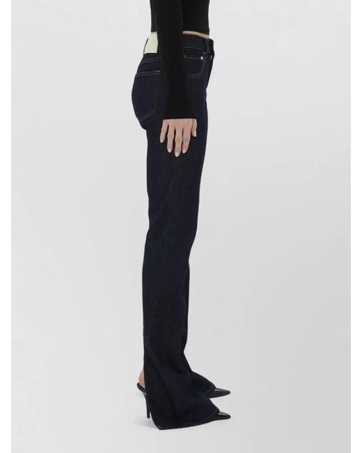 Haikure Black High Waist Flared Split Hem Jeans
