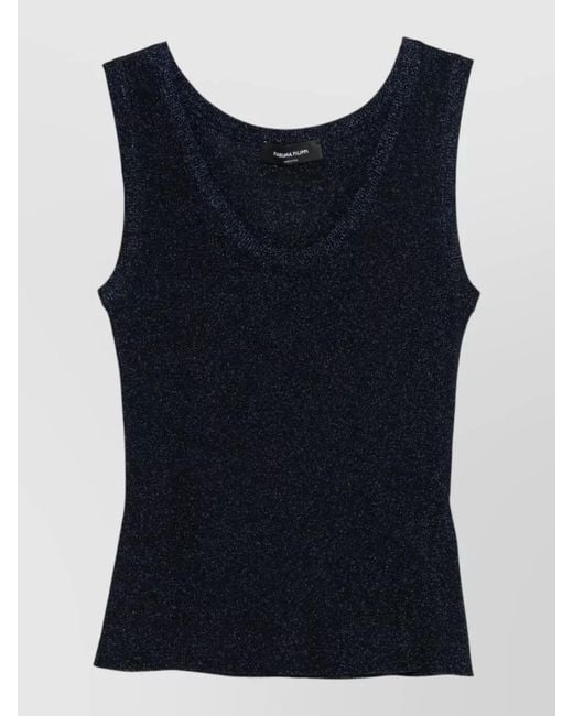 Fabiana Filippi Blue Sleeveless Scoop Neck Tank Top