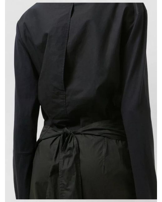 Our Legacy Black Cotton Twisted Wrap Maxi Dress