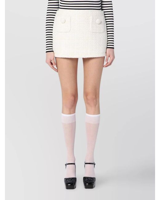 Marc Jacobs White Textured Tweed Mini Skirt