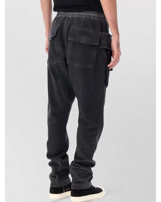 Rick Owens Black Cargo Drawstring Pants Casual Fit for men