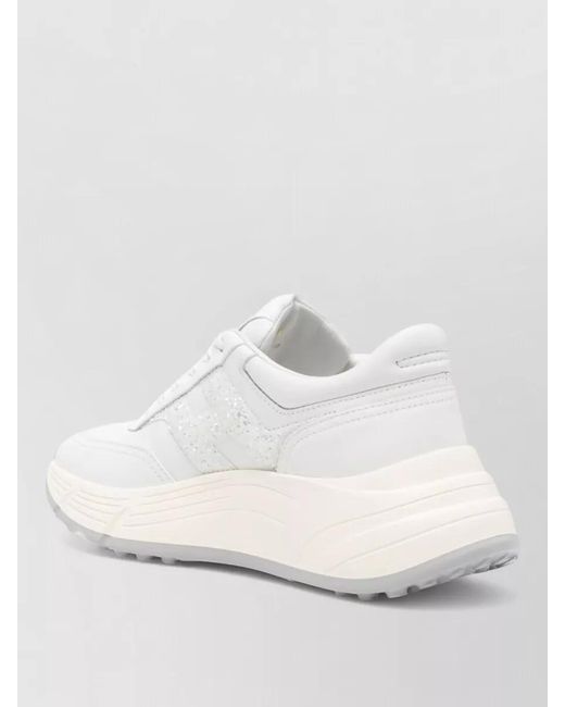 Hogan White Leather Low-Top Sneakers