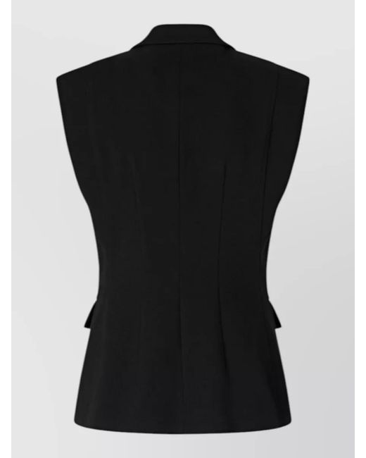 Pinko Black Tailored Vest Flap Pockets Notched Lapels