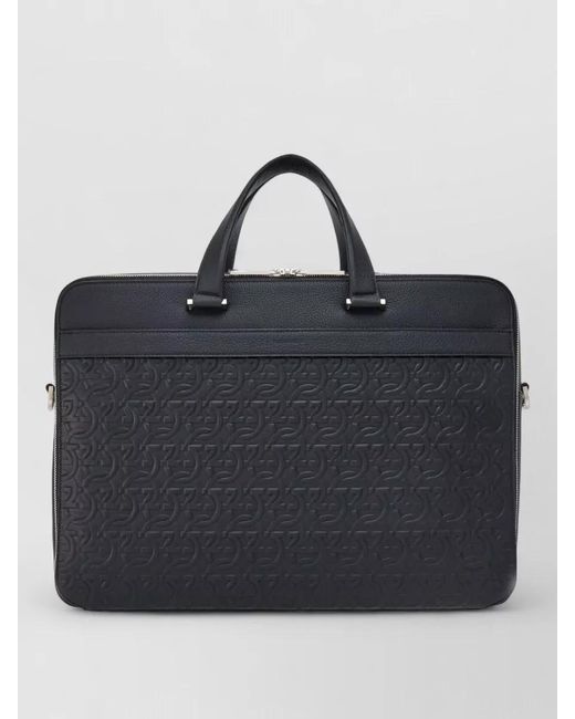 Ferragamo Black Calf Leather Shoulder Bag for men