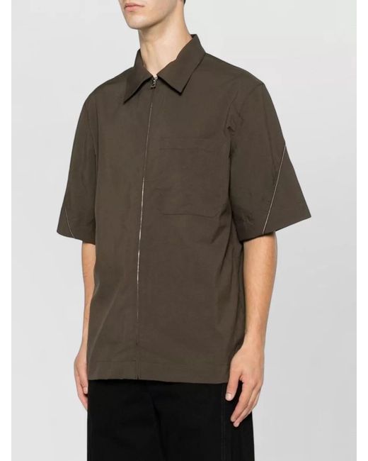 Givenchy Brown Short Sleeve Collared Silk Nylon Shirt for men