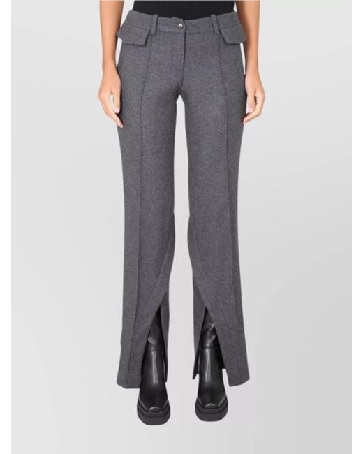 The Mannei Gray Wool Tailored Trousers