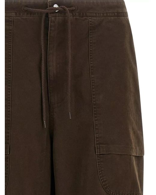 Entire studios Brown Cotton Wide-Leg Cargo Shorts for men