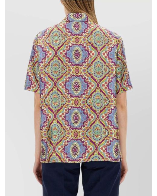 Etro Natural Silk Printed Shirt
