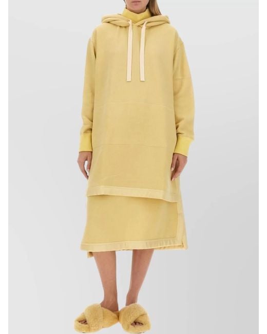 Jil Sander Yellow Virgin Wool Regular-Fit Midi Skirt