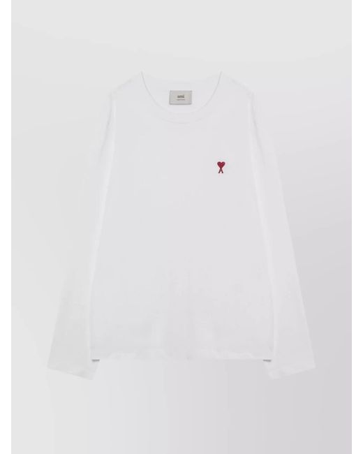 AMI White Cotton T-Shirt for men