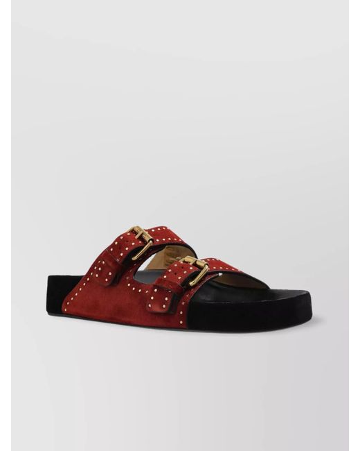 Isabel Marant Brown Leather Studded Sandals