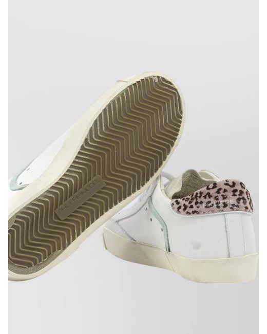 Philippe Model White Leather Low-Top Sneakers