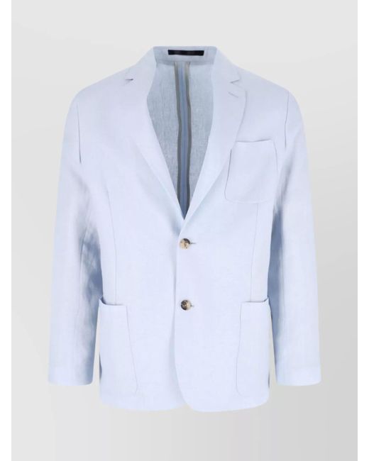 Paul Smith Blue Tailored Jacket Notched Lapel for men