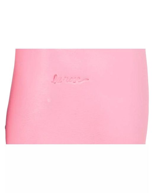 LA ROSE Pink Leather Flat Sandals Open Toe Studs