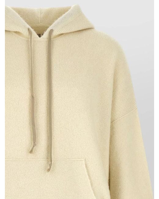 Rick Owens Natural Hun Hooded Sweatshirt Relaxed Fit for men