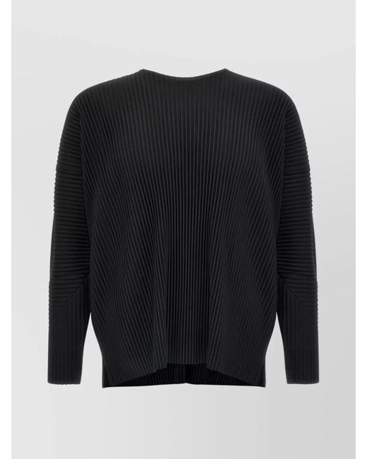 Homme Plissé Issey Miyake Black Pleated T-Shirt for men
