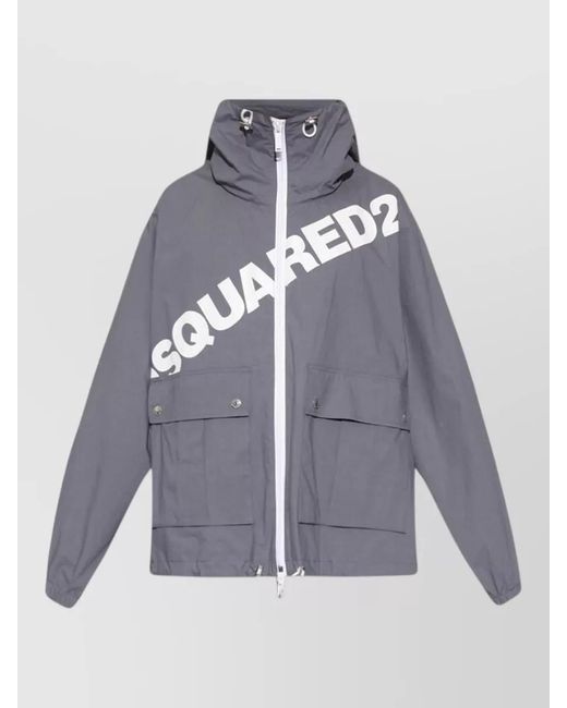 DSquared² Blue Cotton Padded Coat for men