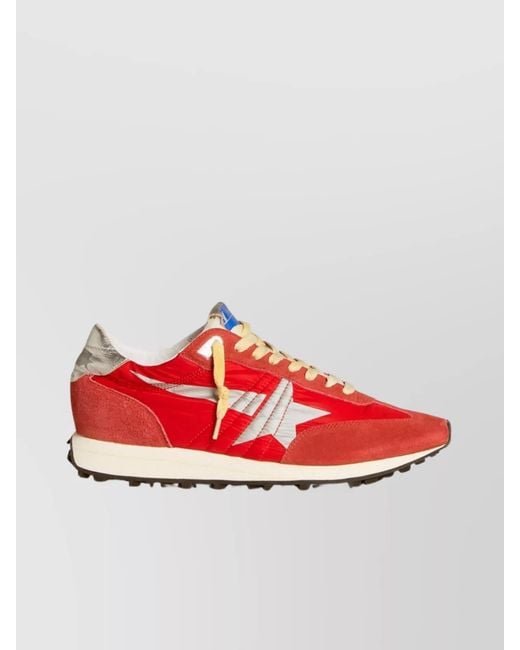 Golden Goose Deluxe Brand Red Leather Low-Top Sneakers